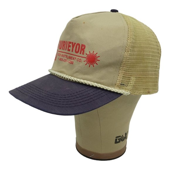 Vintage Otto Surveyor Hayes Instrument Mesh Rope Braid Snapback Cap Trucker Hat - Picture 2 of 13